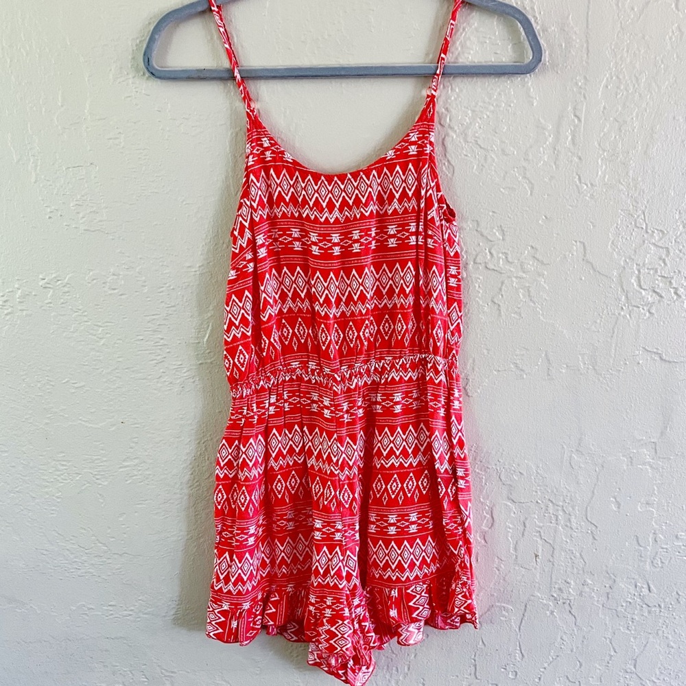 LA Hearts PacSun Orange Aztec Print Romper Women’s Size Small